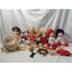 HUGE BOX LOT 9 DOLLS & ACCESSORIES