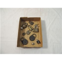 BOX LOT ANTIQUE VINTAGE LOCKS PADLOCKS ALPHA