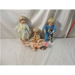 BOX LOT 4 BABY DOLLS PARADISE GALLERIES PORCELAIN