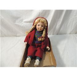 VINTAGE ICE SKATING PORCELAIN DOLL