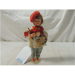 ANTIQUE VINTAGE HARD PLASTIC ARTIST DOLL 6.5 