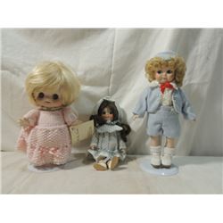 LOT 3 BISQUE PORCELAIN GOOGLE EYE DOLLS VINTAGE