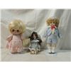 Image 1 : LOT 3 BISQUE PORCELAIN GOOGLE EYE DOLLS VINTAGE