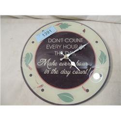 VINTAGE MAKE EVERY HOUR COUNT GLASS WALL CLOCK