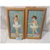 Image 1 : PAIR VINTAGE PAINT BY NUMBER FRAMED BALLERINA