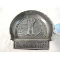 VINTAGE PEWTER PRACTICE PUTTER GOLF TRAY CHANGE