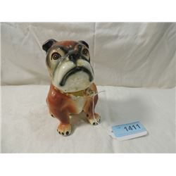 ANTIQUE BULLDOG BULL DOG CERAMIC BANK COOKIE JAR