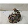 Image 1 : VINTAGE BRASS CLOISSONE ANGEL TRINKET BOX