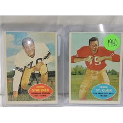 2 1960 TOPPS FOOTBALL NFL CARDS