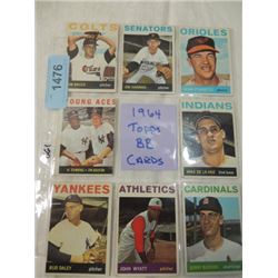 8 CARD LOT TOPPS BASEBALL 1964