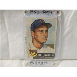 1953 TOPPS CARL SAWATSKI CUBS BASEBALL CARD TOPPS