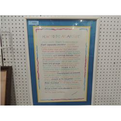 FRAMED POSTER PRINT HOW TO BE AN ARTIST