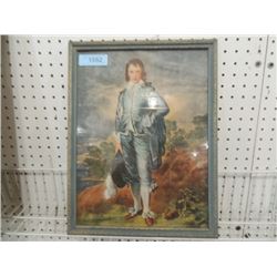 FRAMED LITHOGRAPH PRINT COLONIAL YOUNG BOY MAN