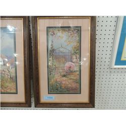 FRAMED AND MATTED ART PRINT WITH GARDEN SCENE