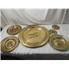 Image 1 : LOT 6 HEAVY BRASS DECOR WALL TRAYS PLATES SERVING