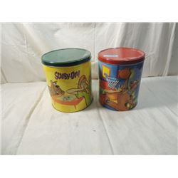 PAIR VINTAGE SCOOBY DOO STORAGE TINS ARCHIE