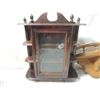 Image 2 : PAIR VINTAGE ANTIQUE WOOD DISPLAY SHELF HUTCH WALL