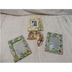 LOT PICTURE FRAMES HAND PAINTED HOME DECOR