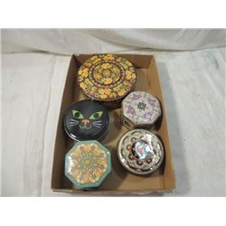 LOT 5 VINTAGE TINS CANDY BRAZIL ENGLAND CAT