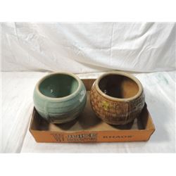 PAIR BASKET WEAVE MCCOY? PLANTERS POTS