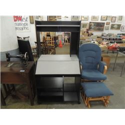 COMPUTER DESK WITH TOP HUTCH SECTION