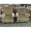 Image 1 : PAIR WINGBACK WING BACK EMPIRE QUEEN ANNE CHAIRS