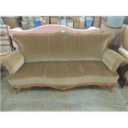 NICE ANTIQUE WOOD TRIMMED SOFA COUCH DUVET