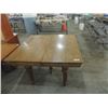 Image 1 : ANTIQUE WQUARE OAK 5 LEG DINING KITCHEN TABLE
