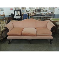 DUSTY ROSE VELOUR VELVET SOFA COUCH ANTIQUE