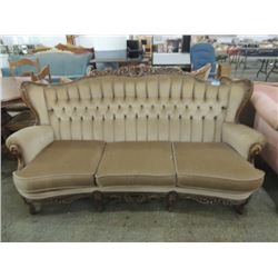 ANTIQUE EMPIRE STYLE SOFA COUCH WOOD TRIM