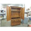 Image 2 : ARLINGTON MAHOGANY FINISH PICKLED FINISH ARMOIRE