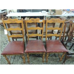 3 MATCHING ANTIQUE DINING TABLE CHAIRS