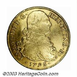 Charles IIII gold 8 Escudos 1795P-JF,...