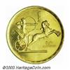 Image 1 : Third Anniversary of the Revolution gold 5 Pounds 1955,...