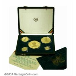 Five-piece gold Proof set 1966 consisting of:...