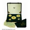 Image 1 : Five-piece gold Proof set 1966 consisting of:...