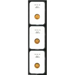 Three Piece gold 10 Markkaa Lot:...