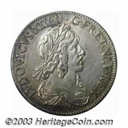 Louis XIII 1/4 Ecu 1643-A Type 2,...