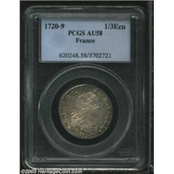Louis XV 1/3 Ecu 1720-9,...