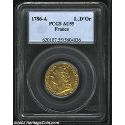 Louis XVI gold Louis d'or 1786-A,...