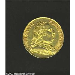 Louis XVIII gold 20 Francs 1815-R,...