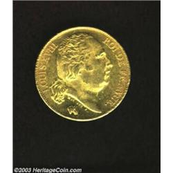 Louis XVIII gold 20 Francs 1818-A,...