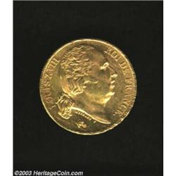 Louis XVIII gold 20 Francs 1824-A,...
