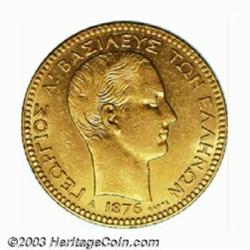 George I gold 20 Drachmai 1876-A,...