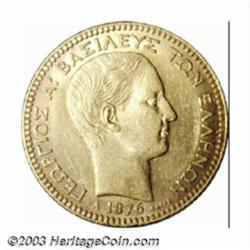George I gold 20 Drachmai 1876-A,...