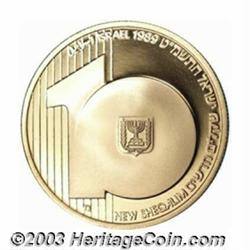 Promised Land gold 10 New Sheqalim 1989,...
