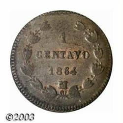 Maximilian 1 Centavo 1864-M,...