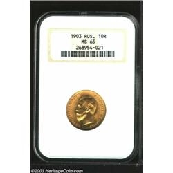 Nicolas II gold 10 Roubles 1903,...