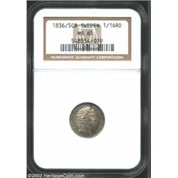 Carl XIV Johan 1/16 Riksdaler 1836/5,...