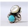Image 1 : Navajo Sterling Silver Turquoise Ring, Size 9.5